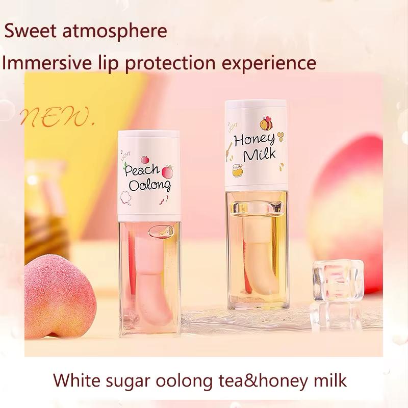 🌸✨ Peach Oolong & Honey Milk Nourishing Lip Gloss Duo – Sweet Hydration for Irresistible Lips ✨🌸