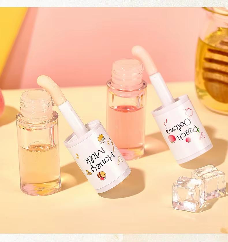🌸✨ Peach Oolong & Honey Milk Nourishing Lip Gloss Duo – Sweet Hydration for Irresistible Lips ✨🌸