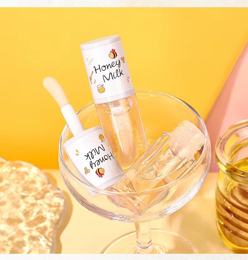 🌸✨ Peach Oolong & Honey Milk Nourishing Lip Gloss Duo – Sweet Hydration for Irresistible Lips ✨🌸